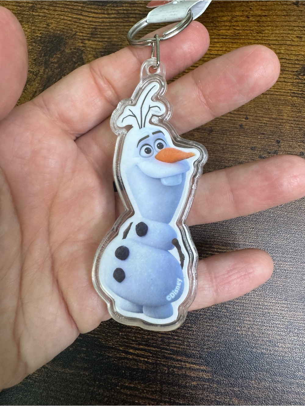 Disney Olaf Blue, White & Orange Acrylic Keychain Charm